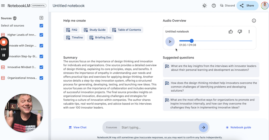 AI Research Assistant Google NotebookLM: Create an Audio Episode from Notes